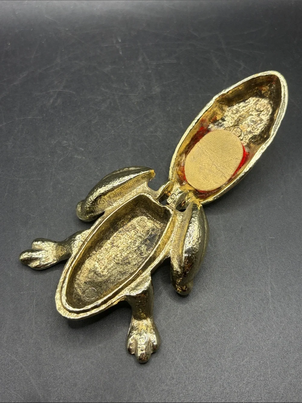 Jameco Vintage Frog Sewing Pin Cushion Metal Trinket Box Hinged Lid Cottagecore